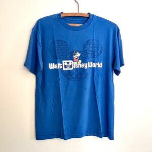 Walt Disney World Blue Mickey Mouse Vintage Graphic Tee - Size Medium